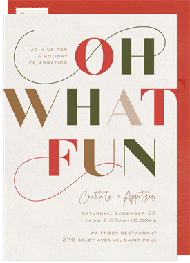 'What Fun' Business Holiday Party Invitation