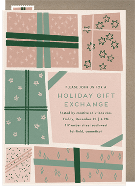 'Gift Box Whimsy' Christmas Party Invitation