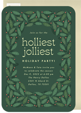 'Holliest Jolliest' Holiday Party Invitation