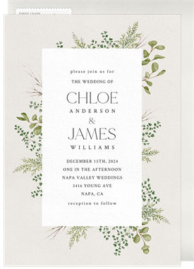 'Delicate Foliage' Wedding Invitation