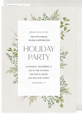 'Delicate Foliage' Business Holiday Party Invitation