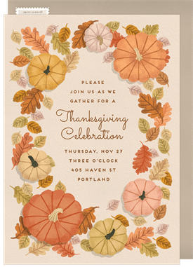 'In The Pumpkin Patch' Thanksgiving Invitation
