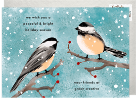 'Winter Chickadee' Business Holiday Greetings Card