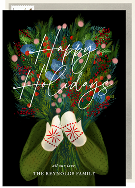 'Bountiful Winter Bouquet' Holiday Greetings Card