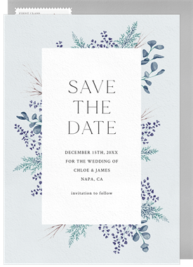 'Delicate Foliage' Wedding Save the Date