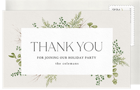 'Delicate Foliage' Business Holiday Party Thank You Note