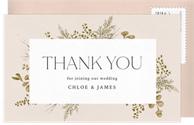 'Delicate Foliage' Wedding Thank You Note