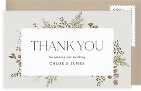 'Delicate Foliage' Wedding Thank You Note