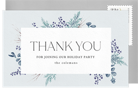 'Delicate Foliage' Business Holiday Party Thank You Note