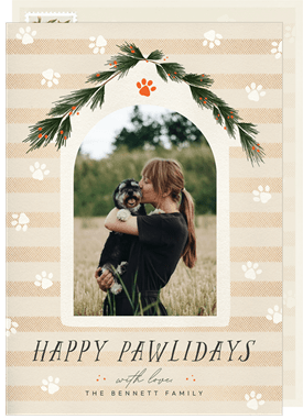 'Happy Pawlidays' Holiday Greetings Card