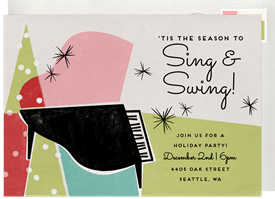 'Jazzy Holidays' Christmas Party Invitation