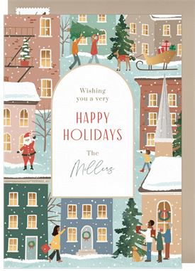 'Cheery Village' Holiday Greetings Card