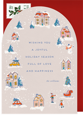 'Snowy Village' Holiday Greetings Card