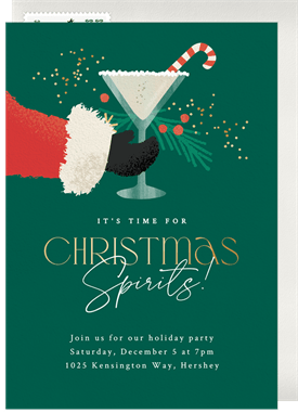 'Santa's Spirits' Holiday Party Invitation