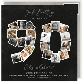 '90 Milestone Collage' Adult Birthday Invitation
