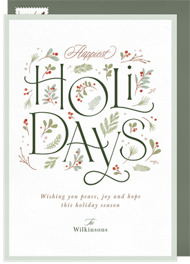 'Pine Foliage Type' Holiday Greetings Card