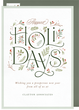 'Pine Foliage Type' Business Holiday Greetings Card