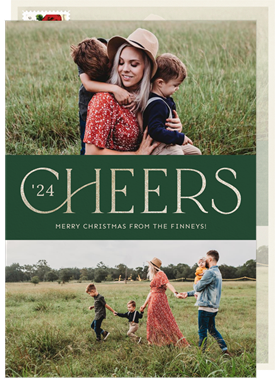 'Foiled Cheers' Christmas Greetings Card