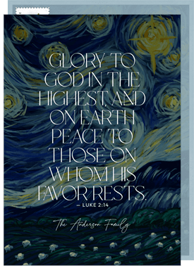 'Starry Night Glory' Holiday Greetings Card