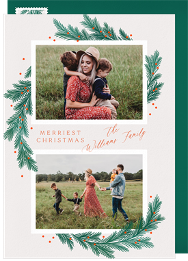 'Wreathed Duo' Holiday Greetings Card