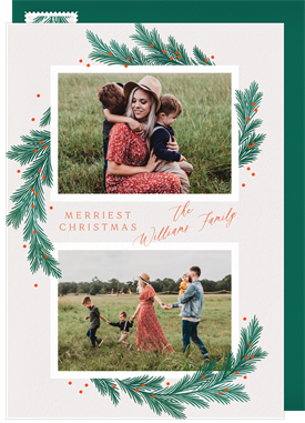 'Wreathed Duo' Christmas Greetings Card