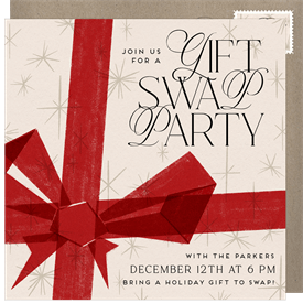 'Festive Bow' Christmas Party Invitation