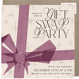 'Festive Bow' Christmas Party Invitation