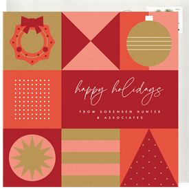 'Festive Holiday Blocks' Business Holiday Greetings Card