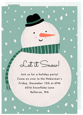 'Charming Snowman' Holiday Party Invitation