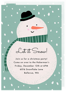 'Charming Snowman' Christmas Party Invitation