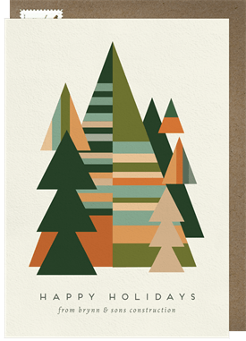'Mod Trees' Business Holiday Greetings Card