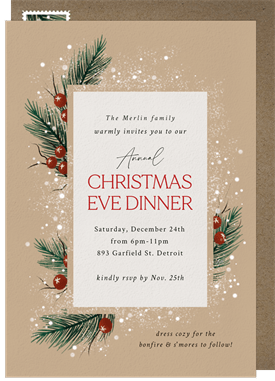 'Pine Sprigs' Christmas Party Invitation