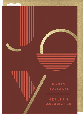 'Geometric Joy' Business Holiday Greetings Card