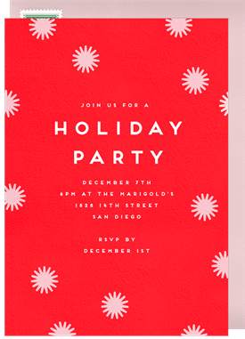 'Retro Snowflakes' Christmas Party Invitation