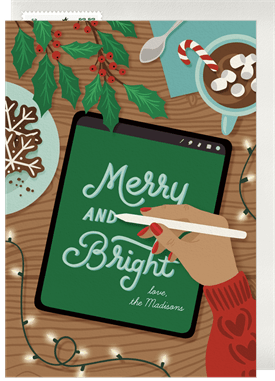 'Festive Tablet' Holiday Greetings Card