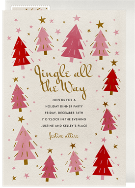 'Dancing Trees' Christmas Party Invitation