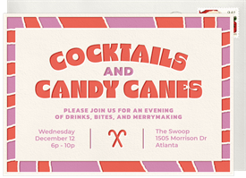 'Cocktails and Candy Canes' Holiday Party Invitation