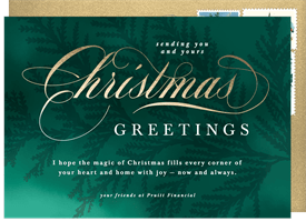 'Golden Christmas' Business Holiday Greetings Card