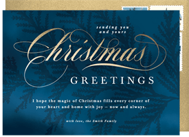 'Golden Christmas' Holiday Greetings Card