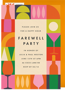 'Mod Cocktails' Going Away Party Invitation