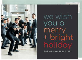 'Merry + Bright Holiday' Business Holiday Greetings Card