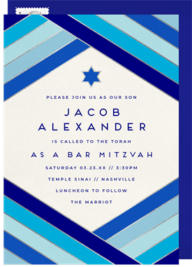 'Cool Diagonal' Bar Mitzvah Invitation