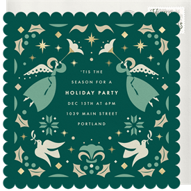 'Geometric Folk Pattern' Holiday Party Invitation