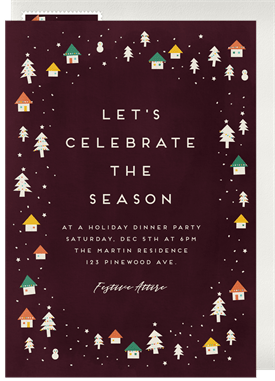 'Festive Winter Village' Holiday Party Invitation