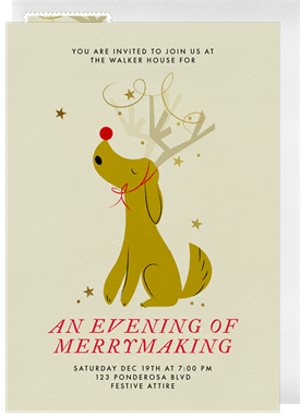 'Happy Howliday Rudolph' Christmas Party Invitation