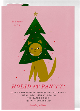 'Meowy Catmas' Christmas Party Invitation