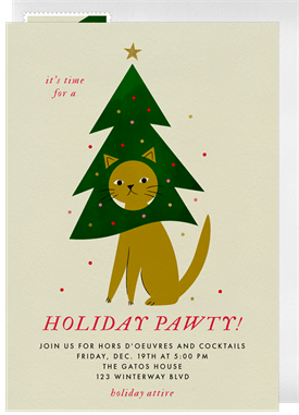 'Meowy Catmas' Christmas Party Invitation