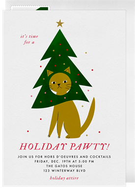 'Meowy Catmas' Christmas Party Invitation