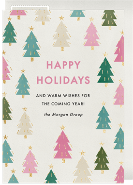 'Glitter Forest' Business Holiday Greetings Card