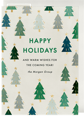 'Glitter Forest' Business Holiday Greetings Card